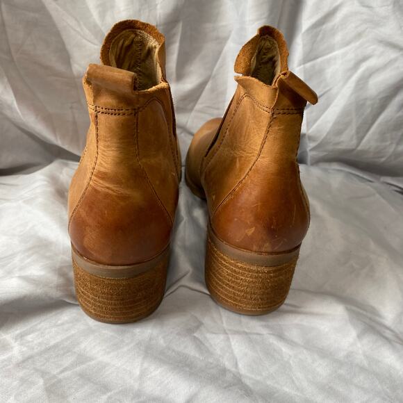 Kork Ease Tan Leather Ankle Boots SZ 9.5M Distressed Casual Careerwear Office - Picture 5 of 8